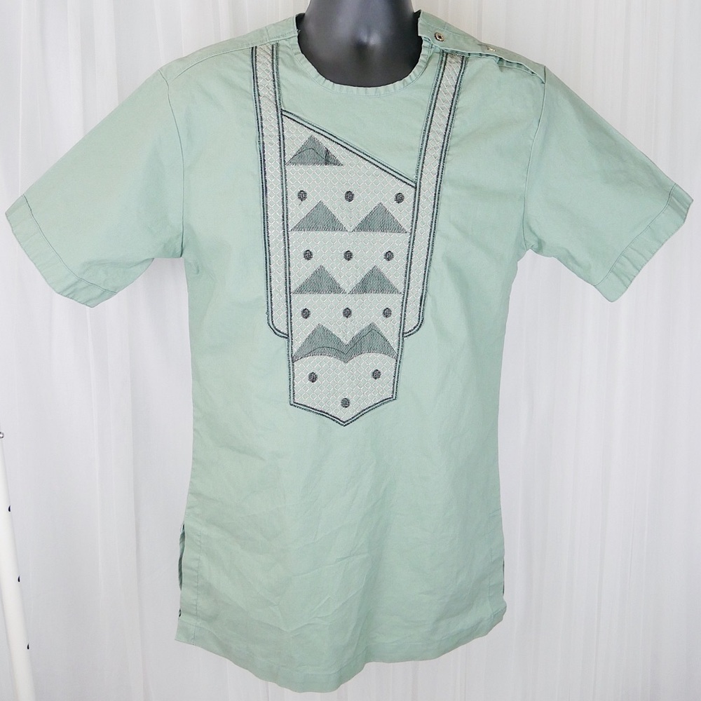 Men’s Embroidered Dashiki - Green